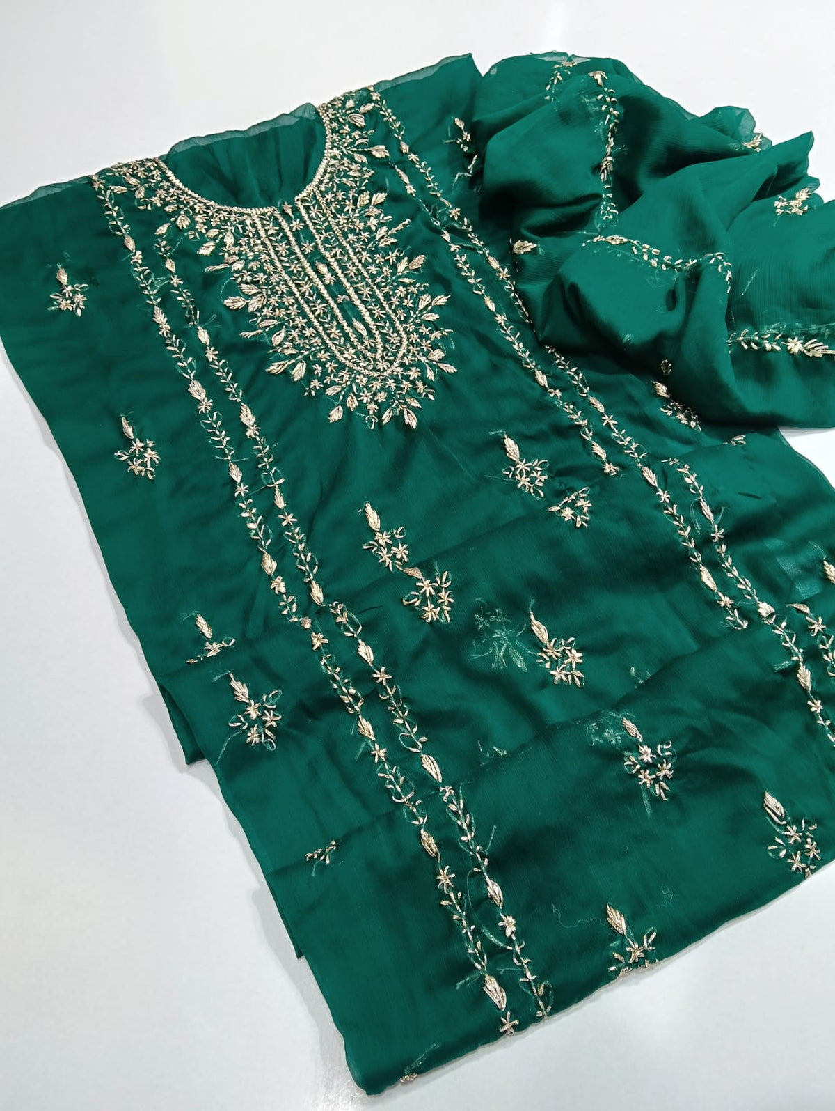 Handmade Seep Gota Work Shirt & Dupatta - 2Pc