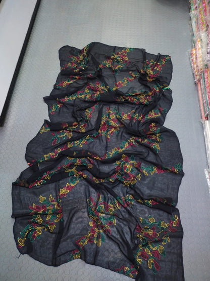Handmade Chiffon Shawl – Black