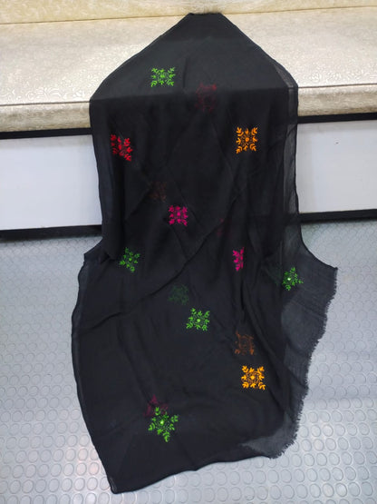 Handmade Chiffon Shawl – Black