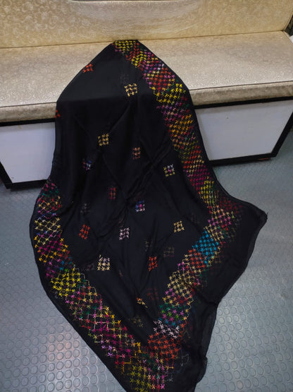 Handmade Chiffon Shawl – Black