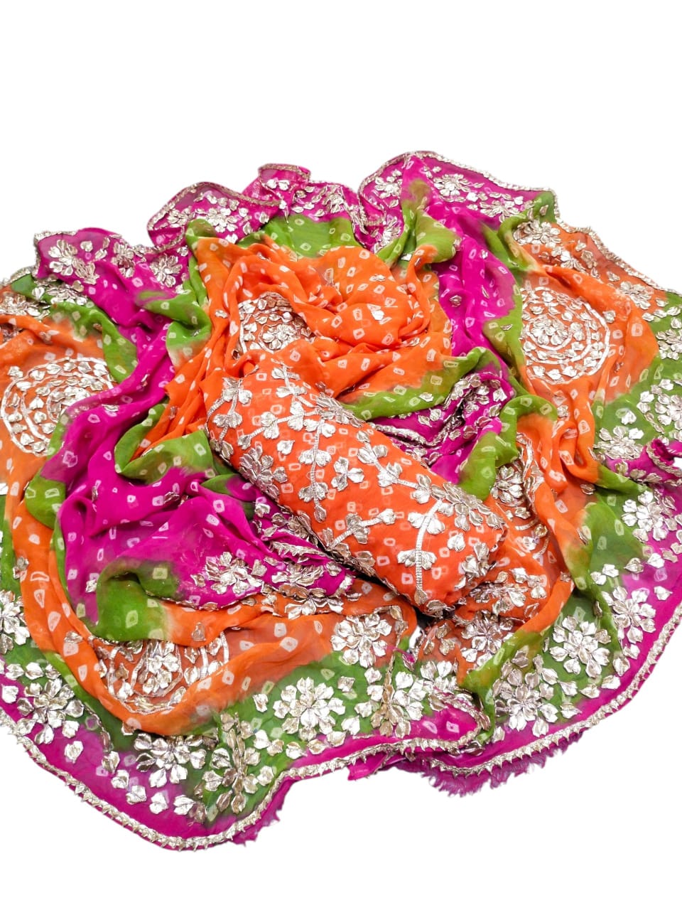 Gota & Chunri Work Shirt & Dupatta - Orange (alt)