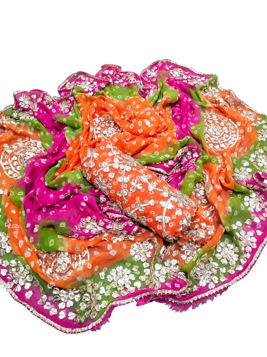 Gota & Chunri Work Shirt & Dupatta - Orange (alt)