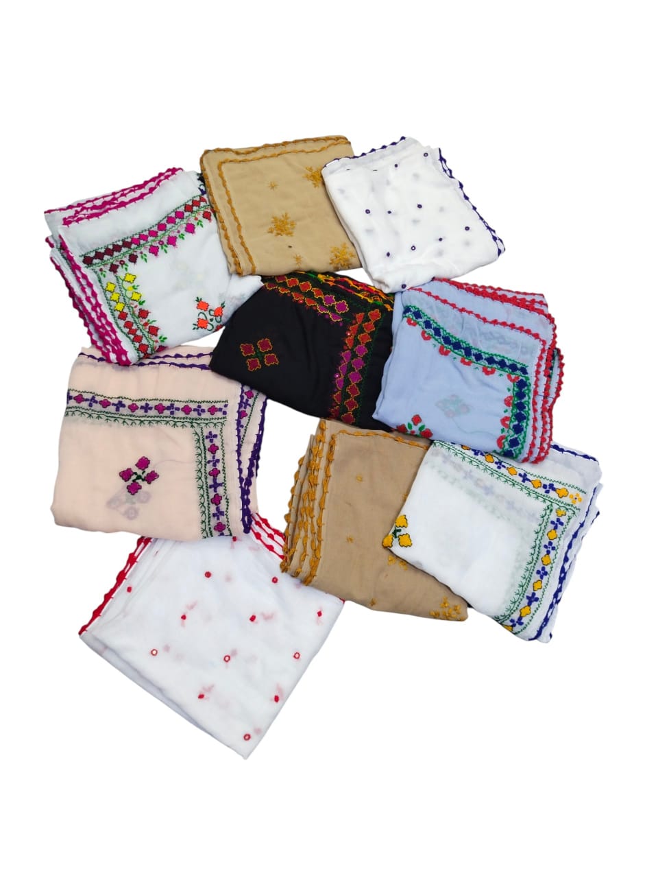 Handmade Taj Lawn Shawl - full colour collection