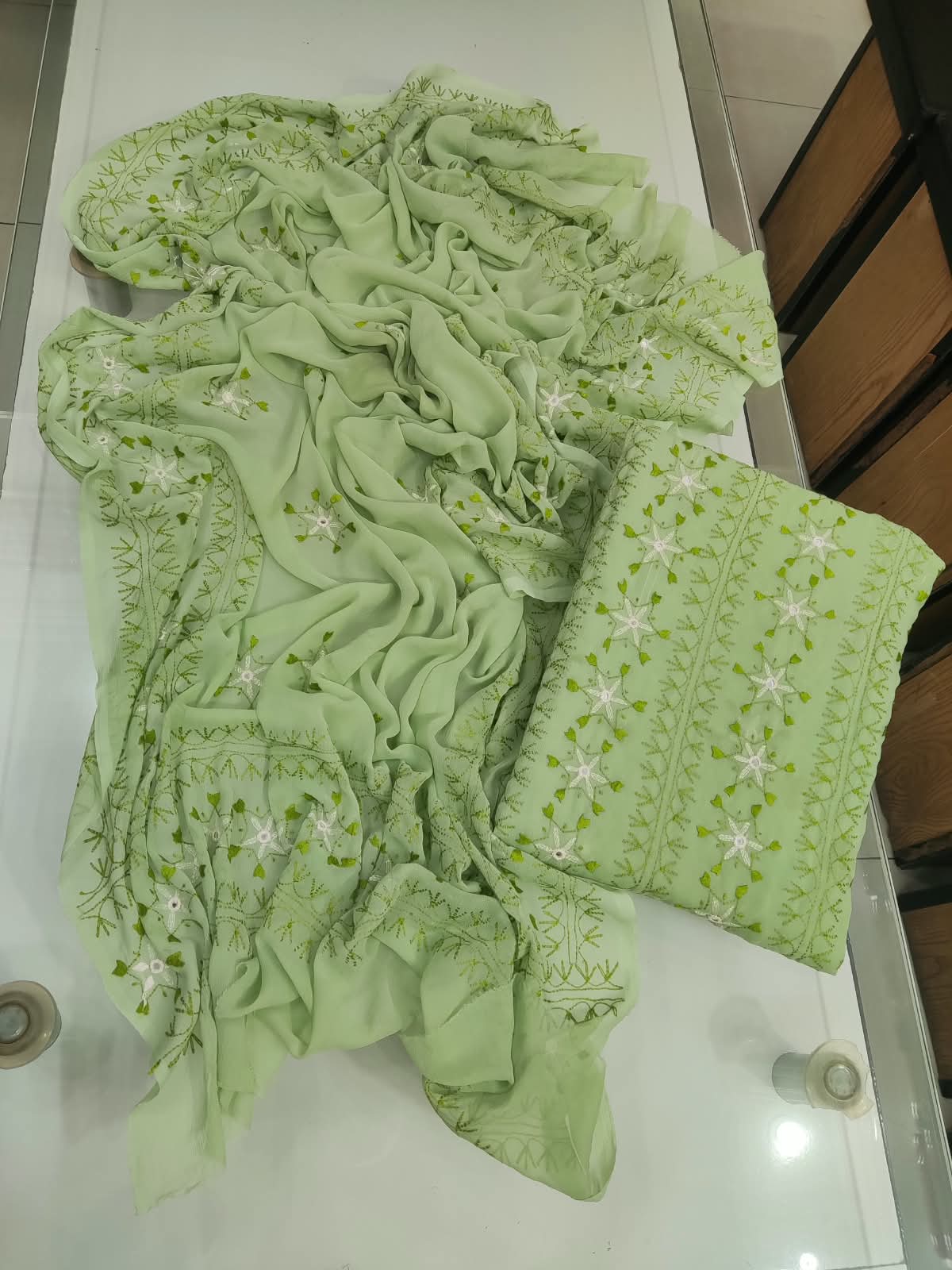 Jaal Sheesha Work Suit - Sage Green