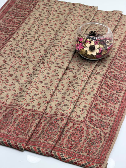 Pure Pashmina Kaani Work Shawl, border detail