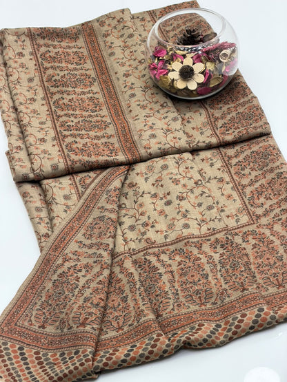 Pure Pashmina Kaani Work Shawl, fabric feel