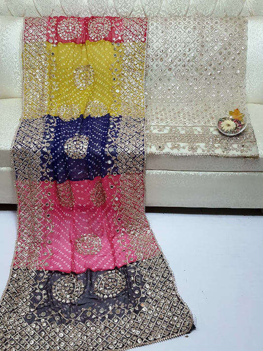Boutique LCD Gota & Chunri Work Organza Suit - Dupatta Design 1