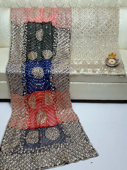 Boutique LCD Gota & Chunri Work Organza Suit - Dupatta Design 2