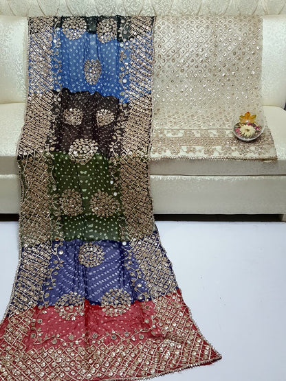 Boutique LCD Gota & Chunri Work Organza Suit - Dupatta Design 3