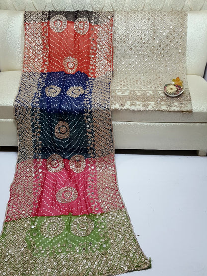 Boutique LCD Gota & Chunri Work Organza Suit - Dupatta Design 7