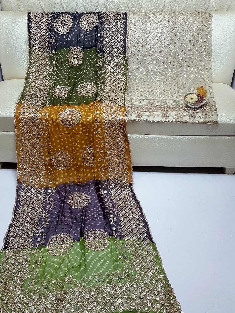 Boutique LCD Gota & Chunri Work Organza Suit - Dupatta Design 8