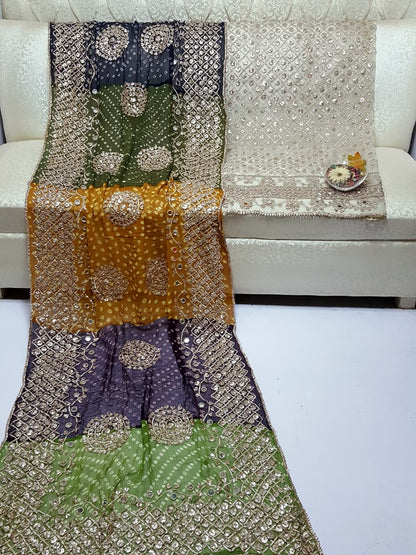 Boutique LCD Gota & Chunri Work Organza Suit - Dupatta Design 8