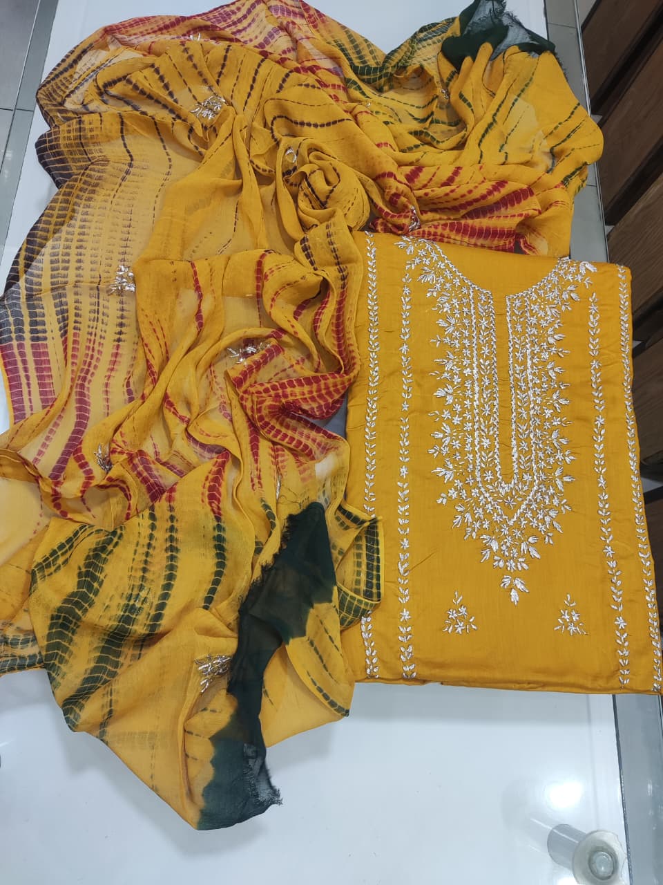Marori Gota Tie-Dye Work Suit - Mustard