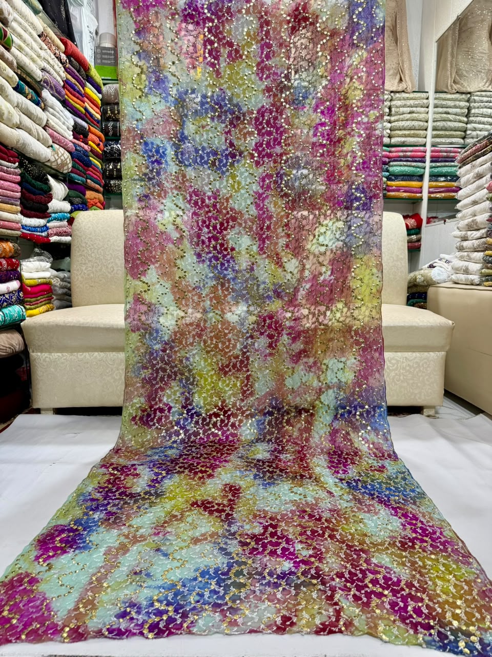 Gota & Chunri Mukesh Dupatta - Rainbow Multi