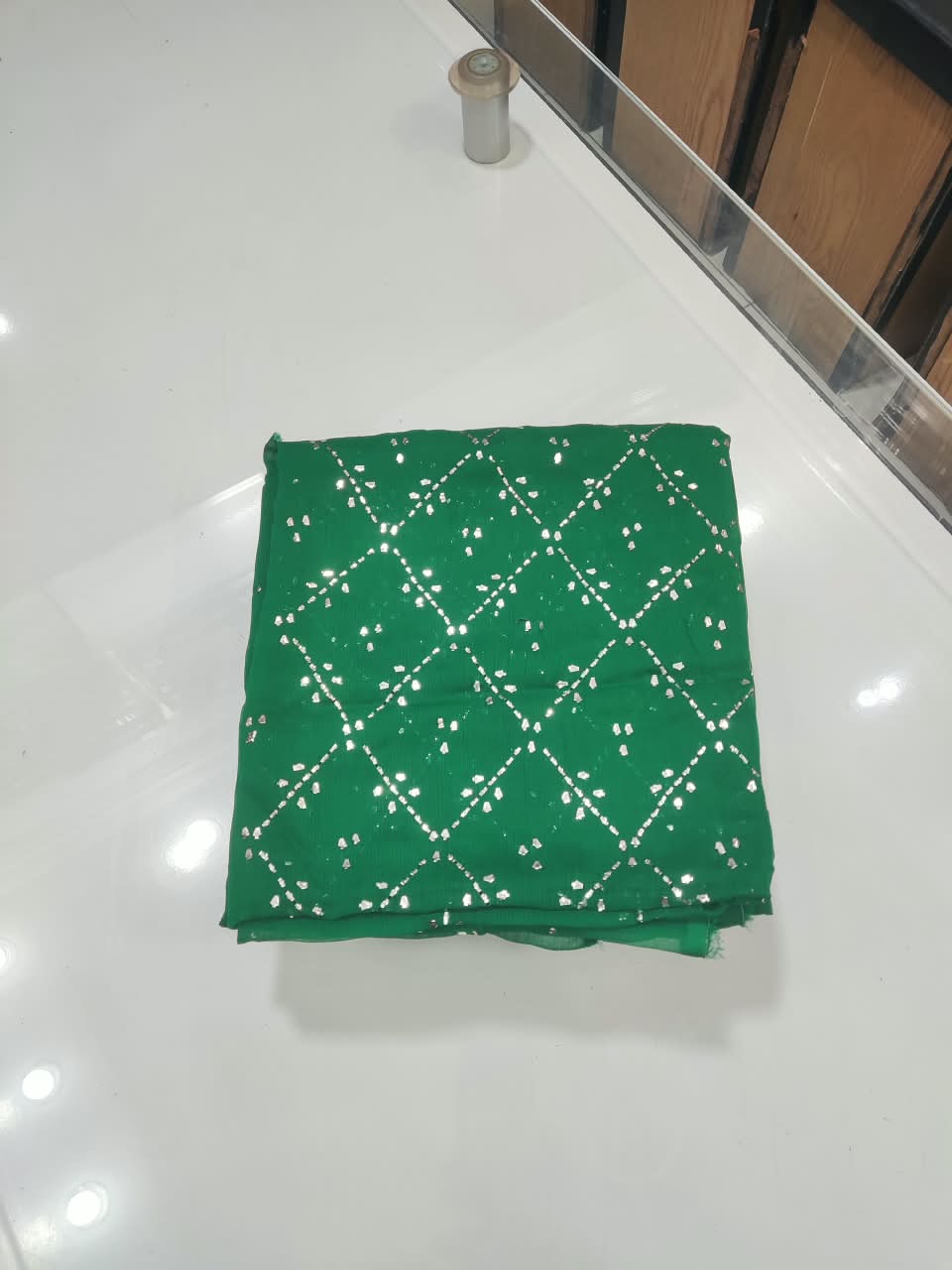 Handmade Mukesh Kamdani Suit - Emerald Jaal