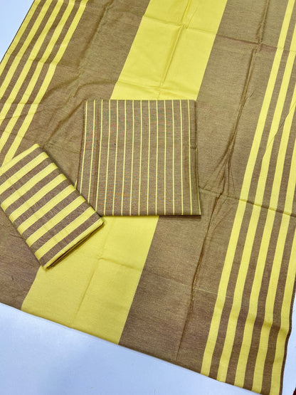 Multani Khaddar Sussi Winter Suit - Yellow & Olive full set