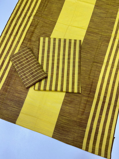 Multani Khaddar Sussi Winter Suit - Yellow & Olive