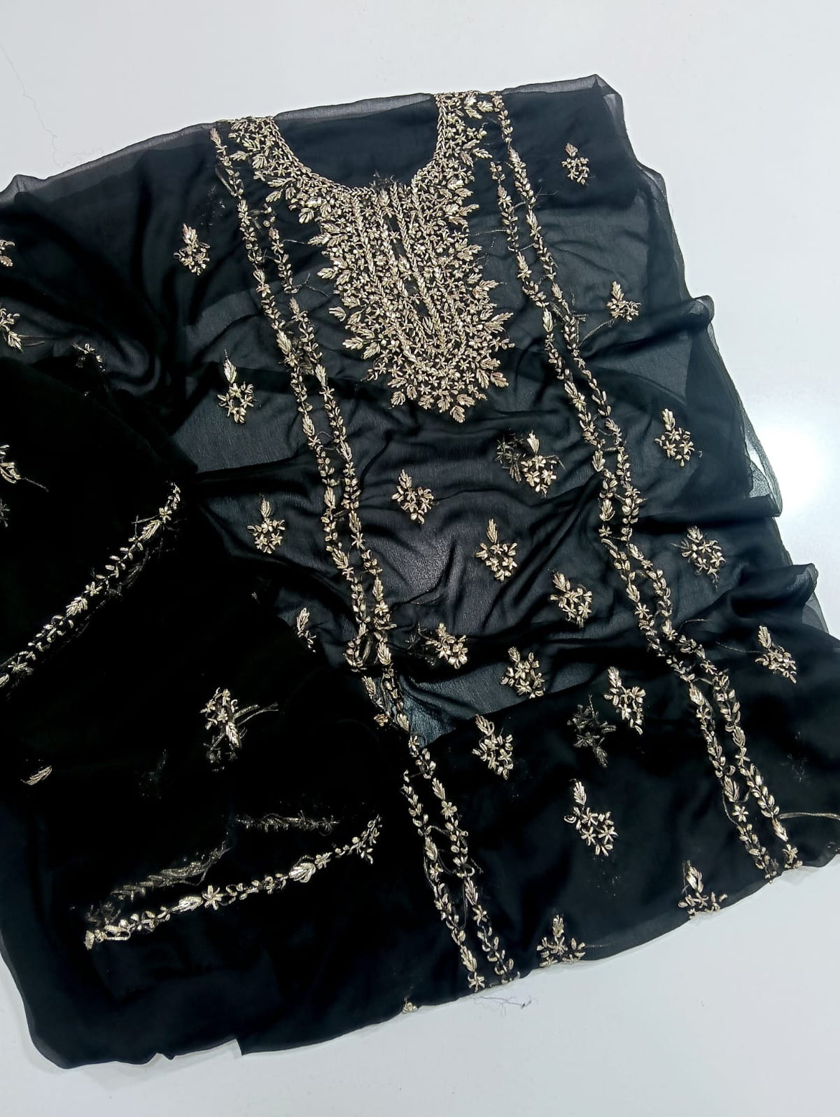 Handmade Seep Gota Work Suit - Black