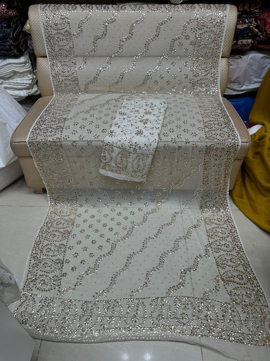 Handmade Kamdani Traditional Pure Chiffon Suit - Design 1