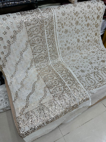Handmade Kamdani Traditional Pure Chiffon Suit - Design 2 another view